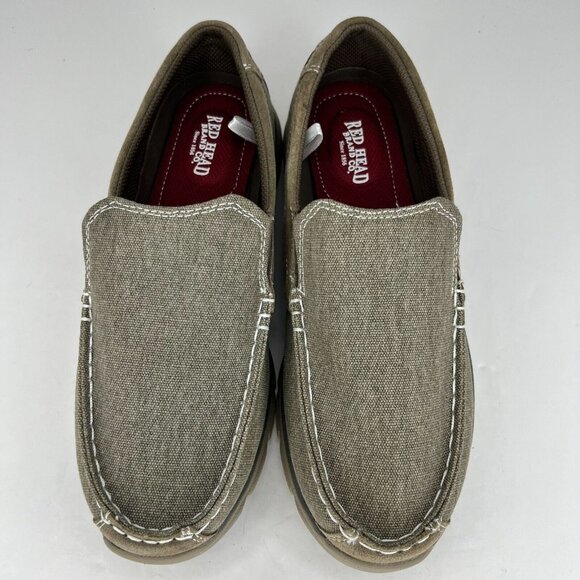 Redhead Brand Co Mens 54214097A Taupe Canvas Suede Leather Size 8M Slip On Shoes main image 4